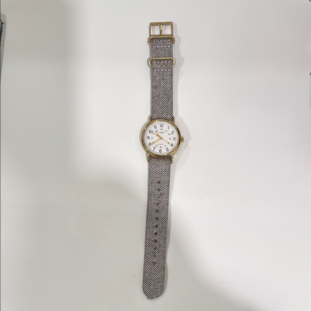 Timex Watch with Gold Accents